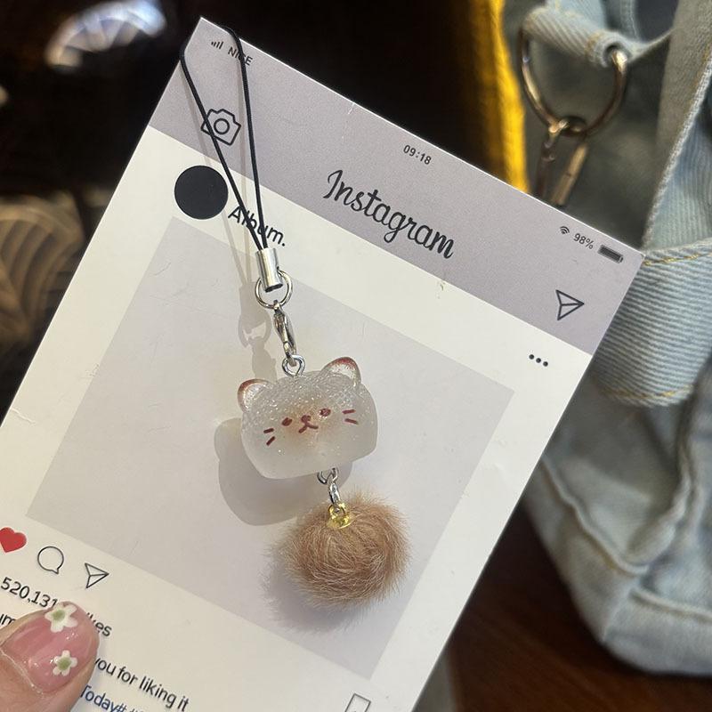 

Пухнастий Милий Мультяшний Короткий Брелок для Телефону для Дівчинки Kawaii Мультяшне Кошеня Брелок Шнурок для Телефону Підвіска для Навушників Аксесуари для Телефону