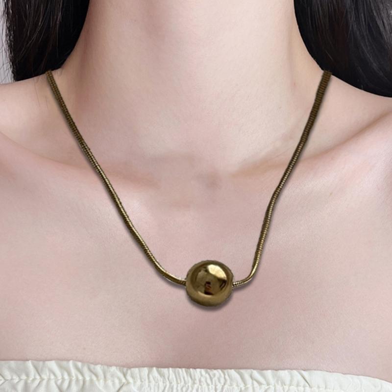 Stainless Steel Heart Necklace Female Temperament Niche Snake Bone Collarbone Chain Student Adjustable Chain Jewelry