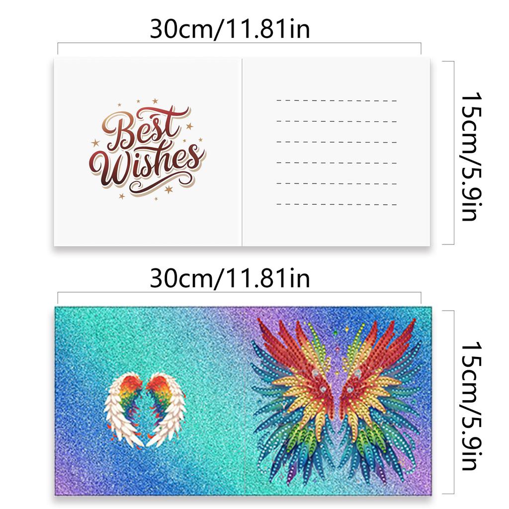 12Pcs DIY Diamond Painting Greeting Card Kit Diamond Art Painting Greeting Cards for Beginner Adult Birthday Holiday Blessing