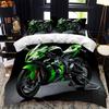 Luxury Bedding Set Motorcycle Fire Print Duvet Cover Set with Pillowcase Motocross Bedspread Boy's Bed Set