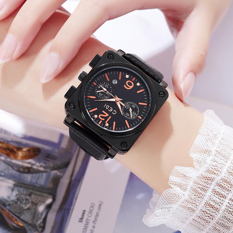 Fashion Large Dial Ladies Multifunctional Calendar Belt Quartz Watch