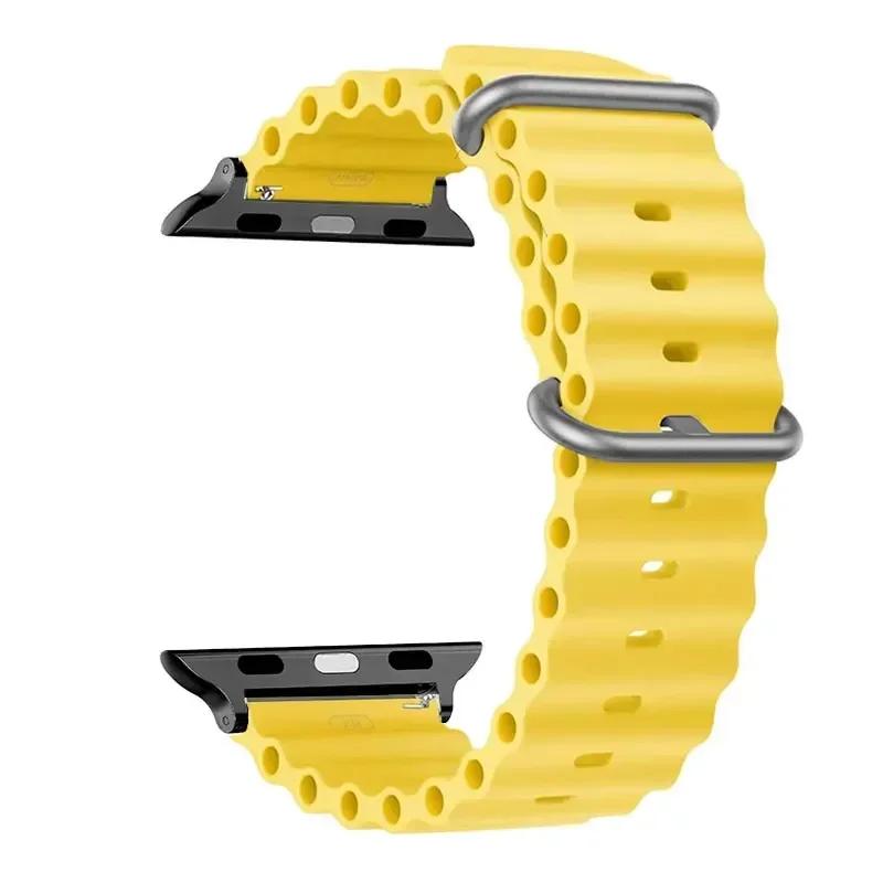 Strap For Apple Watch Ultra 3 Band 49mm 44mm 45mm 46MM 41mm 40mm 38mm 1:1 Original Ocean Belt iWatch Series 11 10 9 8 7 Se Bands