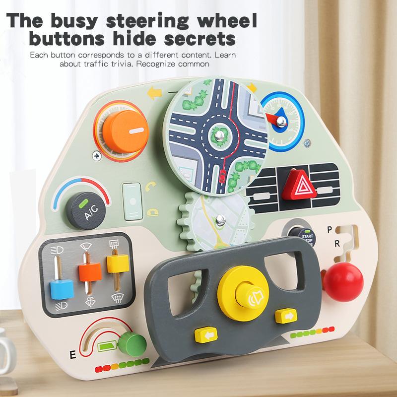 Early Education Children Steering Wheel Busy Board Educational Baby Learning Toys Montessori Table Games