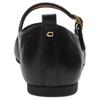 Coach Leather Round Toe Buckle C Shape Rivet Flat Mary Jane Shoes Women shoes Black CAP81-BLK