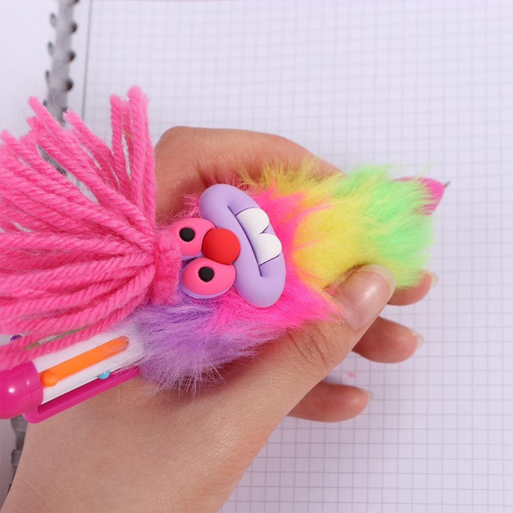 Iridescence Children's Plush Pen Sausage Mouth Gradient Ballpoint Pen  Student