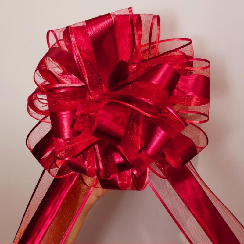 

10pcs Party Knot Decorations, Sparkling Craft Bows, Flower Garlands, Decorative Silk, Festive Items 10pcs бордовий