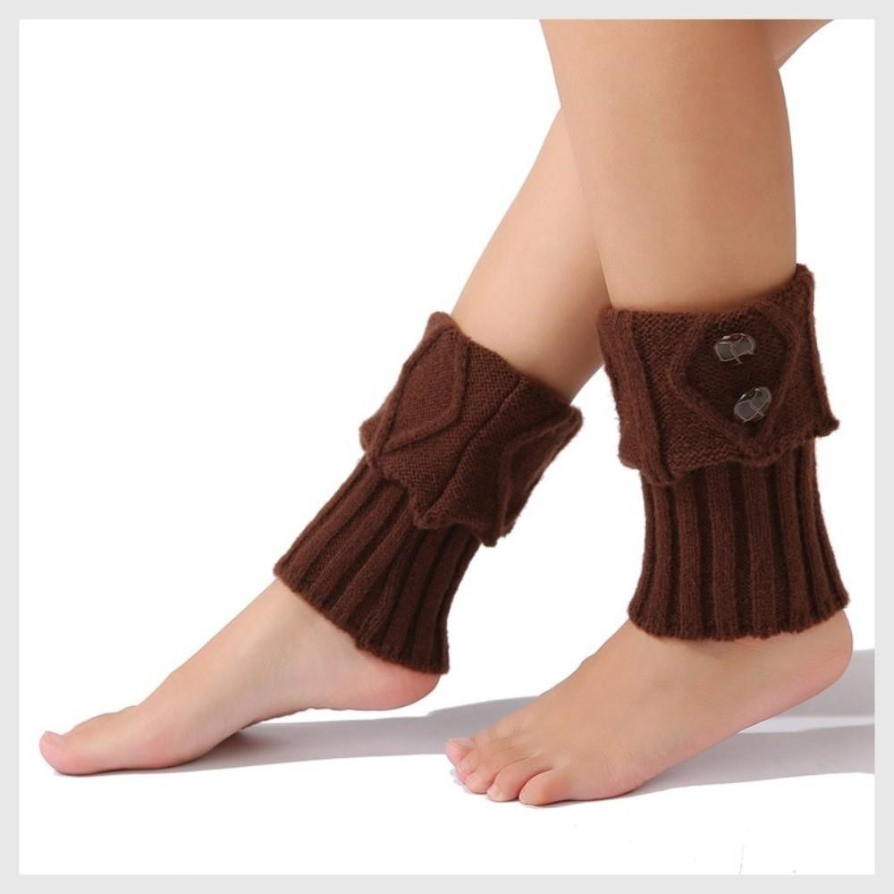 Buttons Crochet Knitted Leg Warmer Thermal Boot Cover New Short Leg Warmers  Autumn Winter