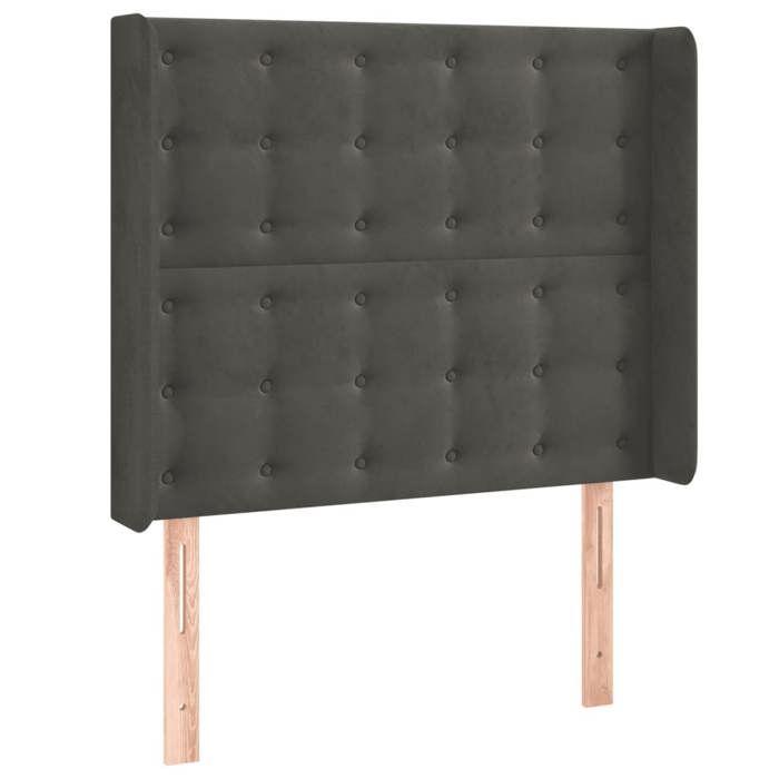 VidaXL Tête de Lit à LED Meuble de Chambre à Coucher Accessoire de Lit Simple Tête de Cadre de Lit Intérieur Gris Foncé 3124525