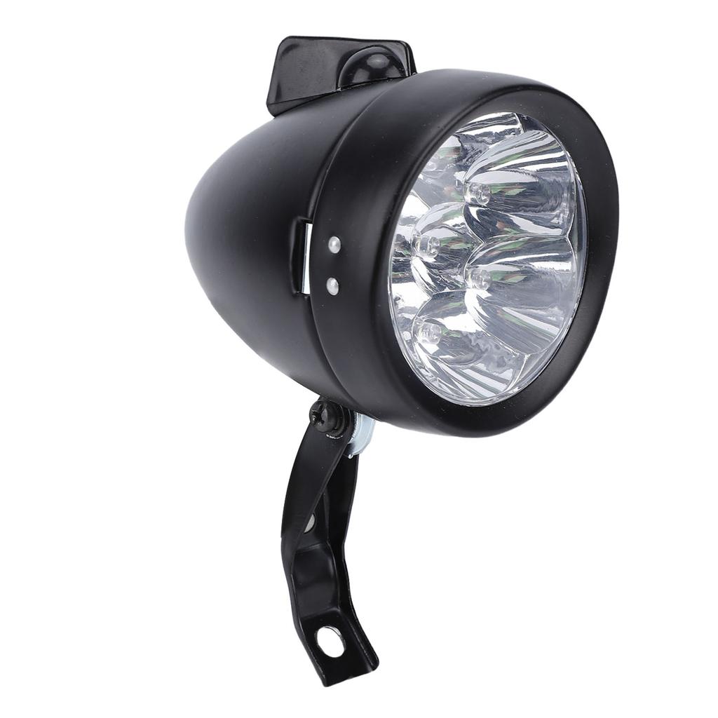 Vintage Bicycle Front Light Retro Bike Front Lamp 6 LED Headlight with Bracket for Night Riding Cycling Black