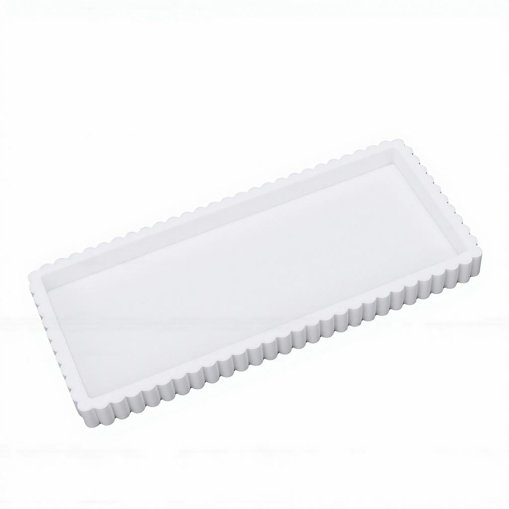 Bathroom Vanity Tray Marble Pattern Water Proof Silicone Rectangle Countertop Organizer Tray for Kitchen Bedroom White