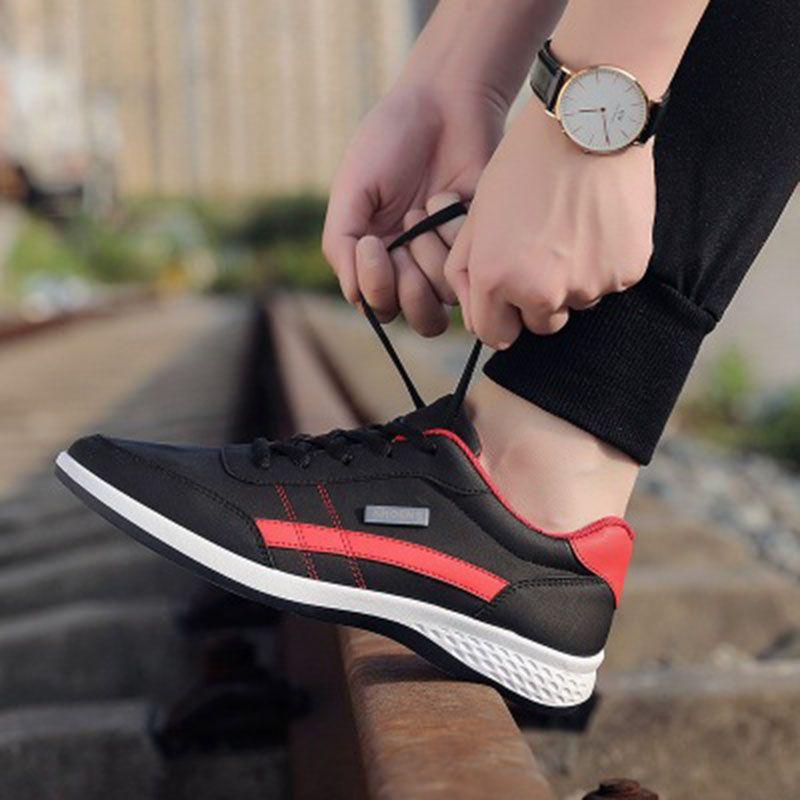 Premium Quality Men's Shoes Artificial Leather Casual Sneakers Trainers With Timeless Design