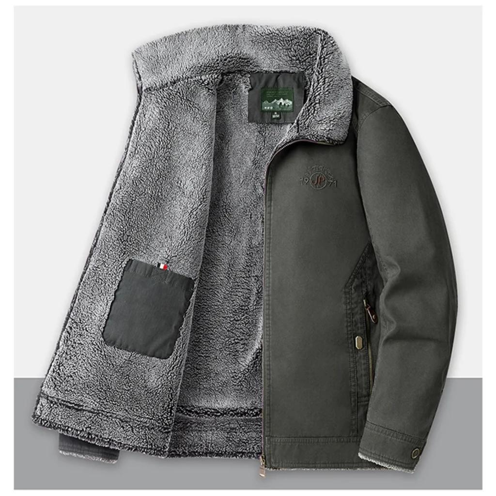 Autumn Winter Men's Jacket High Quality Clothing Thick Sheep Fur Collar Velvet Windproof Coat Male Casual Soft Fleece Warm Parka