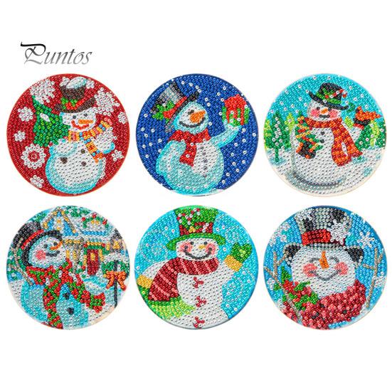 

1 компл. Рождественская алмазная живопись подставка с держателем Санта-Клаус Снеговик Гном круглый DIY украшение стола подстаканник коврик для взрослых детей подарок для начинающих C