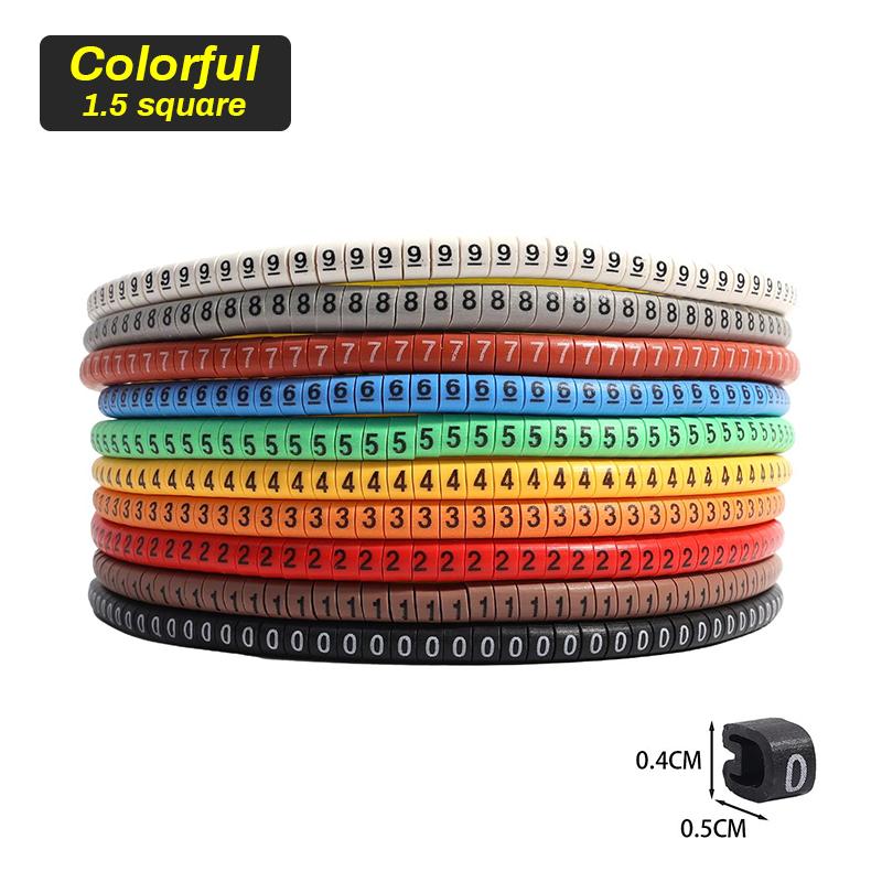 

2000/500x Cable Wire Marker 0 To 9 for Cable Size Waterproof Insulation Colorful Number Tube Label Markers Marking Label Sleeves 500pcs(1set)
