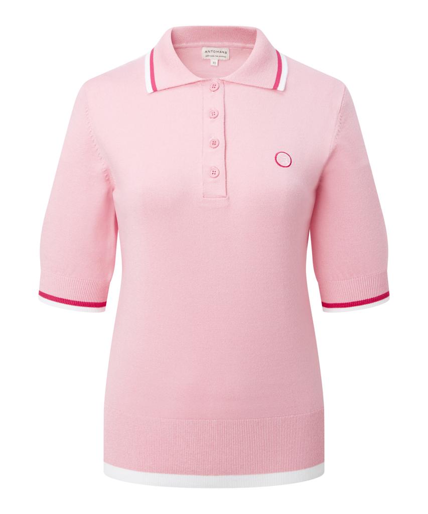 Antomas Circle Spaceship Logo Knit Polo Women - Pink