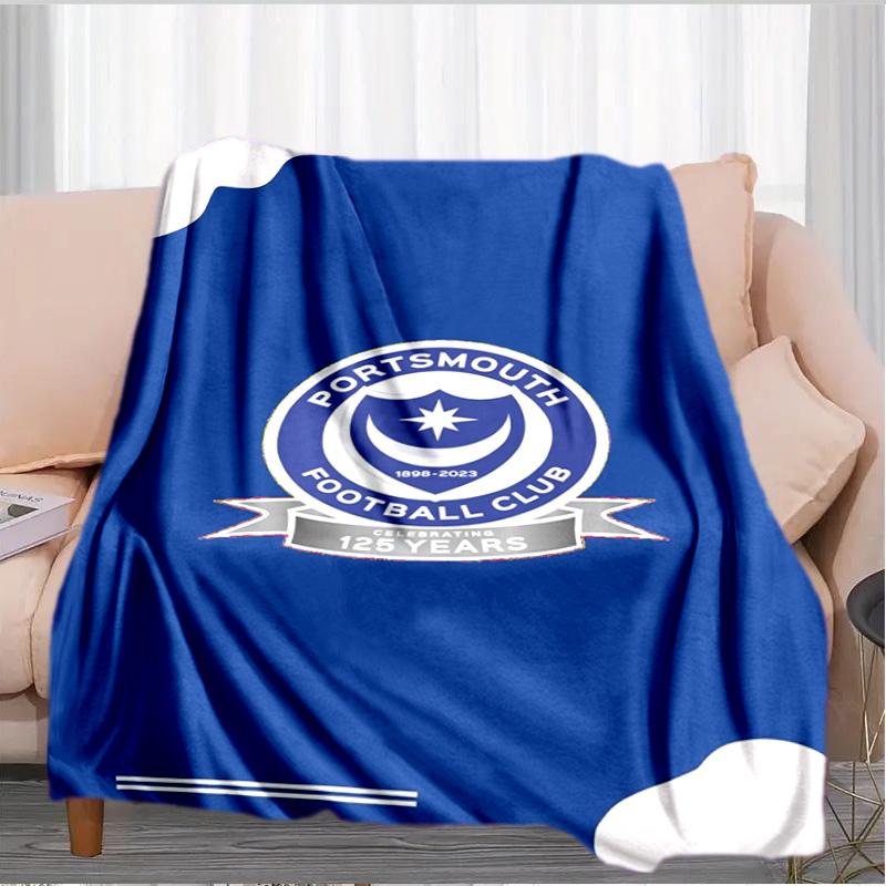 Ports-mouth Fc Anniversary Printed Throws Blanket Soft Flannel Blankets for Couch Bed Gifts for Men Women Picnic blanket Christmas gifts