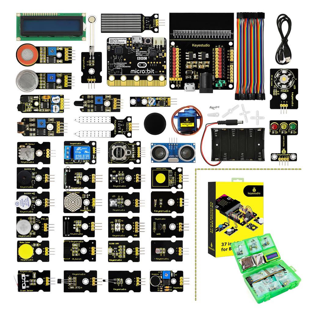Keyestudio 37 In 1 Sensor Starter Kit With Micro Bit Board For Bbc Micro Bit Diy Projects