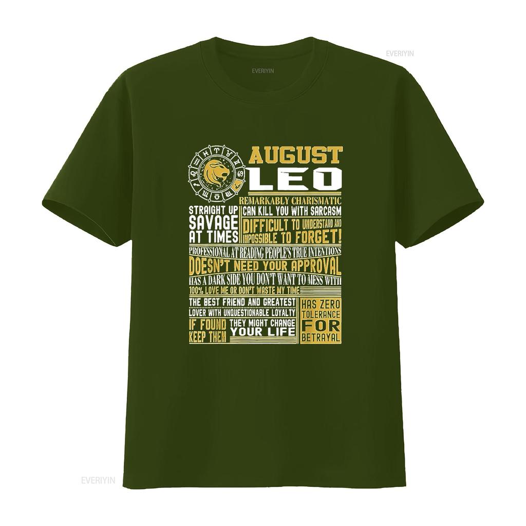 Best born in August Leo zodiac sign T Shirt for m Cute Womens Tops Summer Fashionable and Comfortable vintage Washed fashion