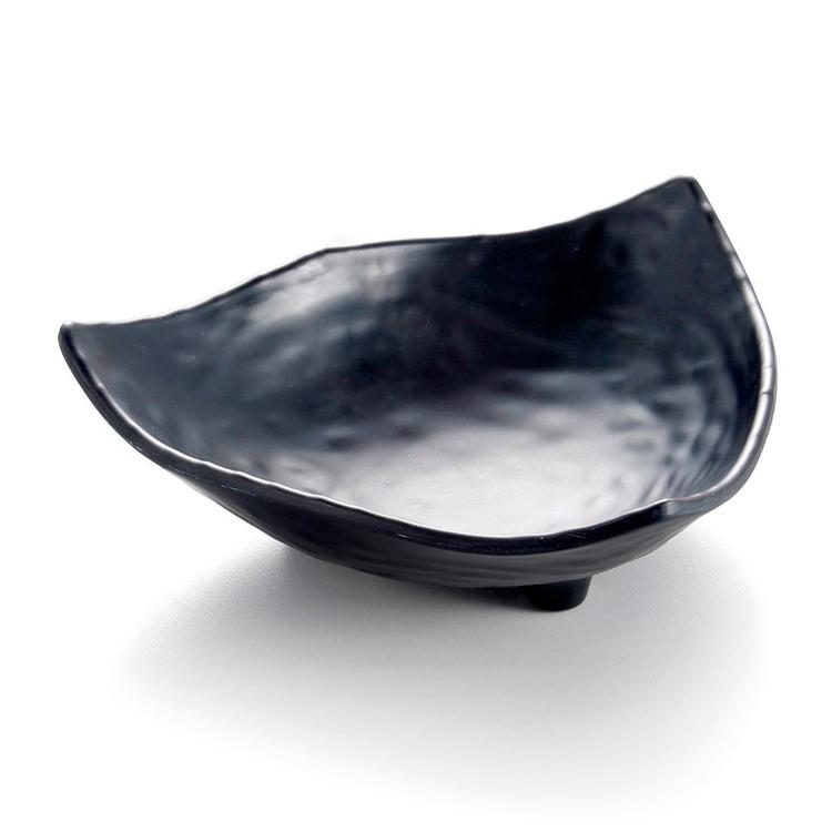 100% Matte Black Melamine Unbreakable Soup Dough Bowl Restaurant Ramen Salad Triangular Bowls 7 Inch