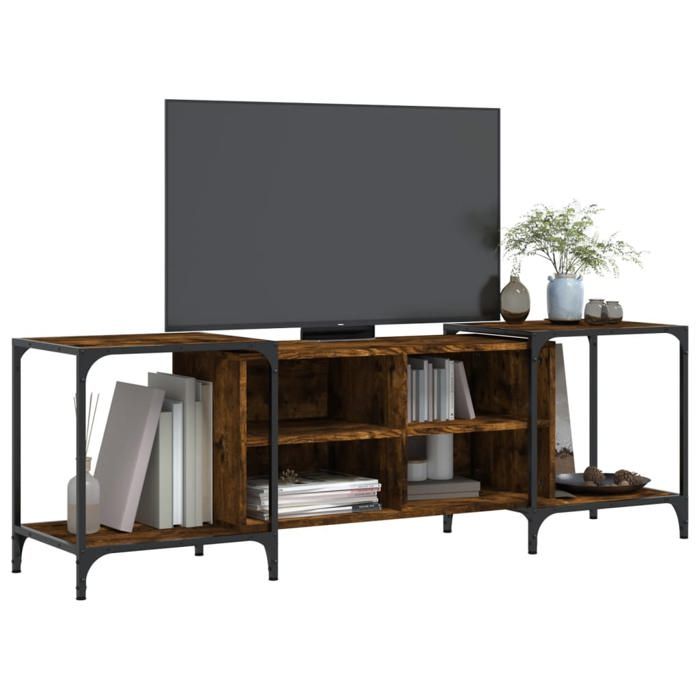 VidaXL Meuble TV chêne fumé 153x37x50 cm bois d'ingénierie 837604