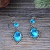 Stylish Bohemian Blue Pendant Ethnic Exotic Gemstone Earrings