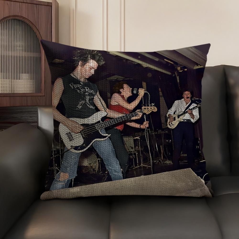 Sex P-Pistols Rock Cushion Cover Natural Linen Organic Fabric Double-Sided Printing Sofa Home Decor Gift Pillow Case