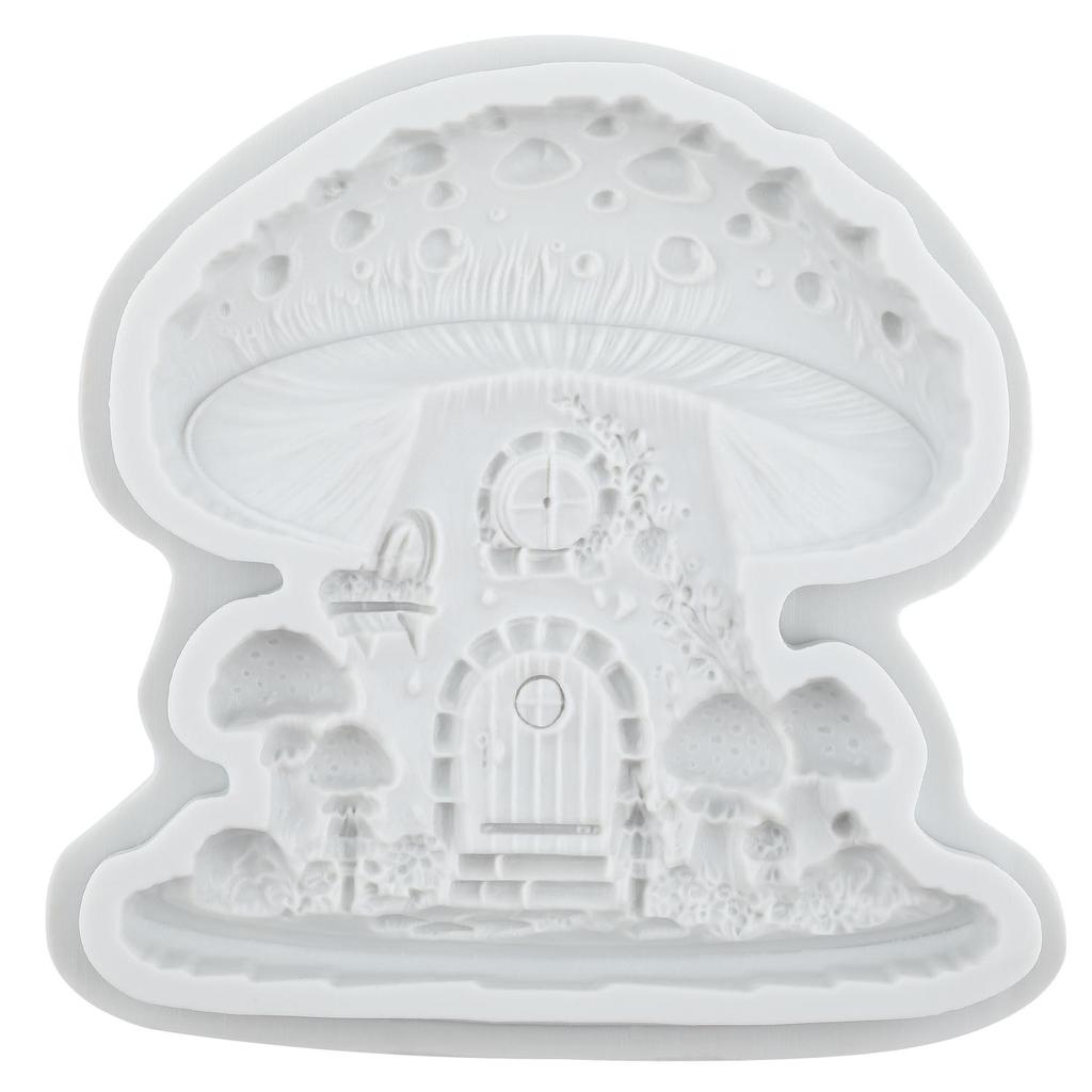 Mushroom House Silicone Mold Mushroom Fondant Molds Cake Decorating Tools Cupcake Topper Candy Sugar Craft Gum Paste Polymer Clay