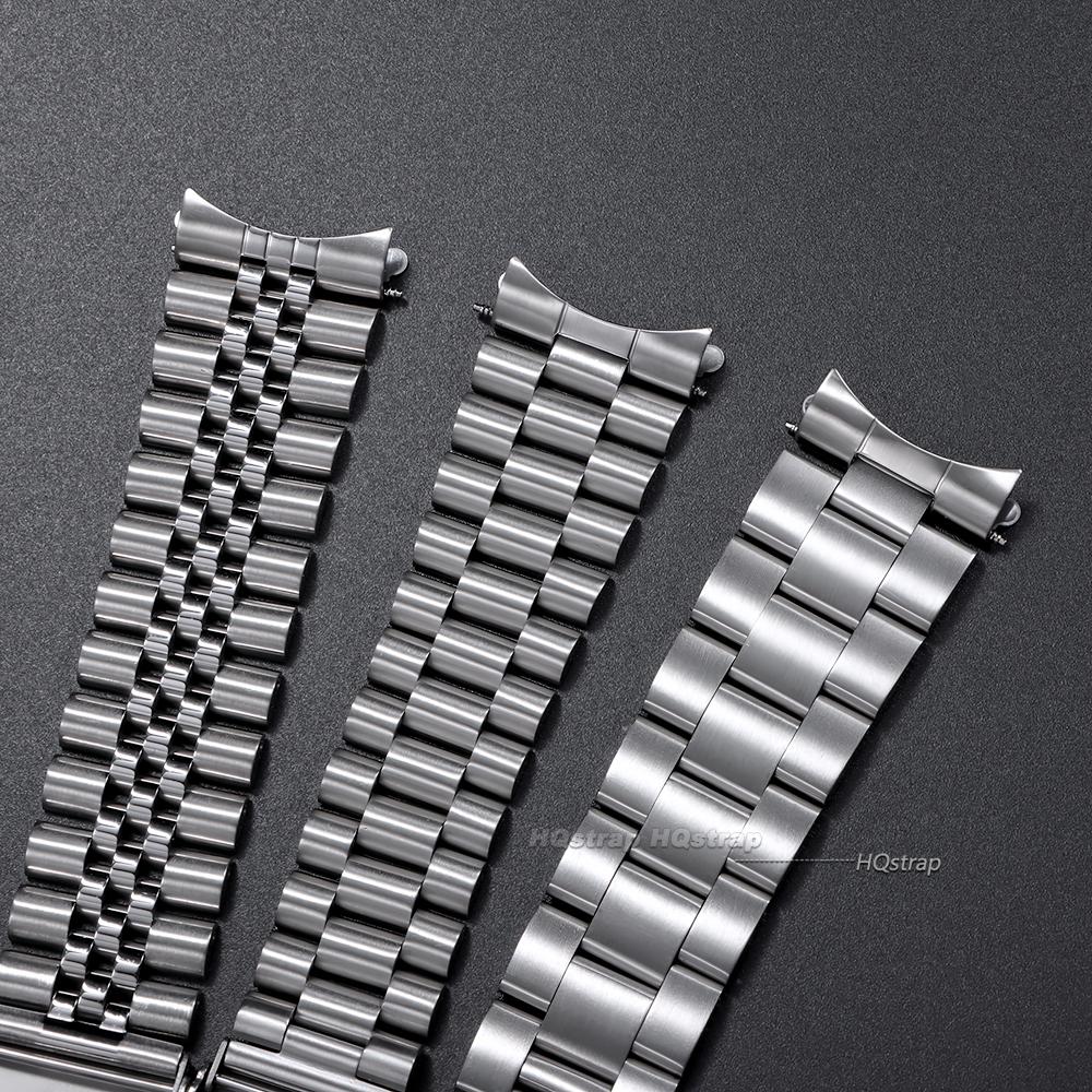 Luxury Solid Stainless Steel Band for Seiko Skx007 Skx009 Curved End Bracelet for Jubilee for Oyster Men Business Watch Strap