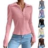 Damen S Einfarbige Langarm Knopfleiste Umlegekragen Strickjacke Oberteil