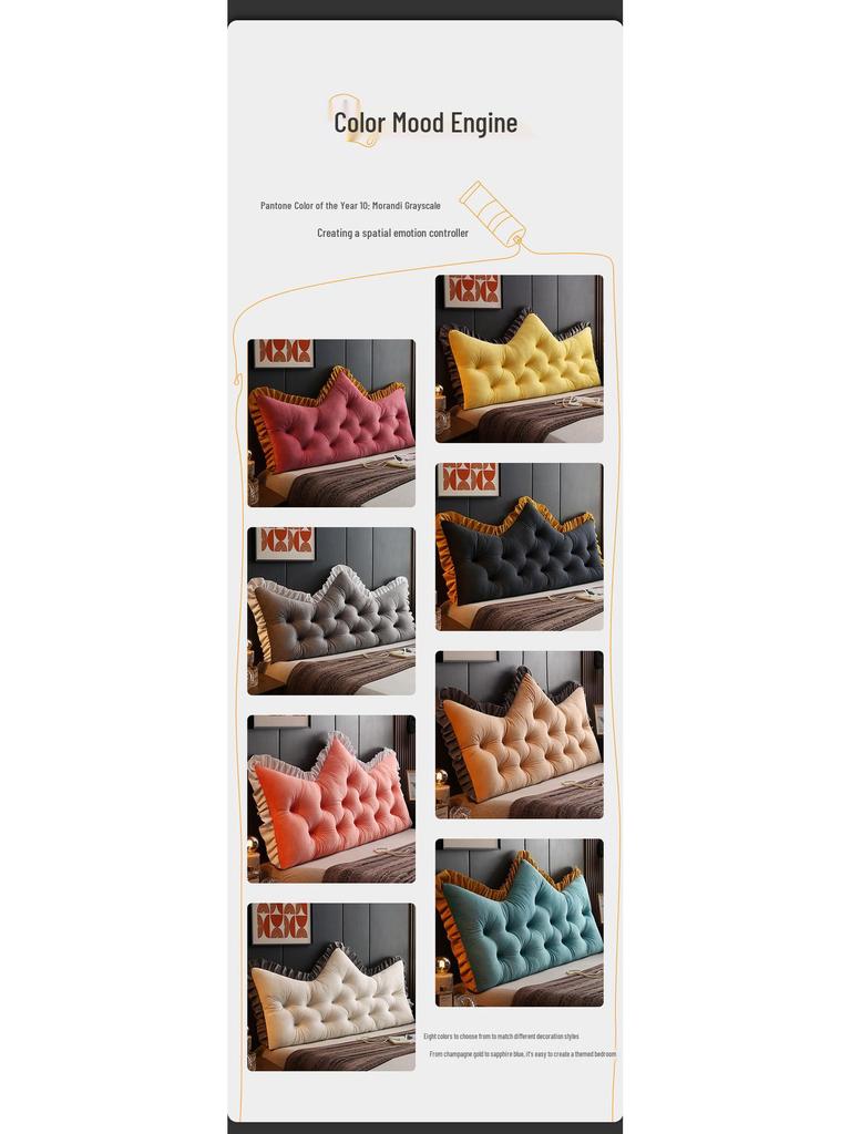 Prinzessinnenkrone Schlafzimmer Rückenlehnenkissen - Weiches Kopfteilkissen für Tatamibett