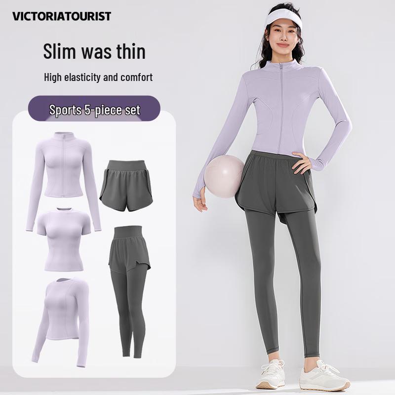 VICTORIATOURIST Women s 5-Piece Yoga & Fitness Set M