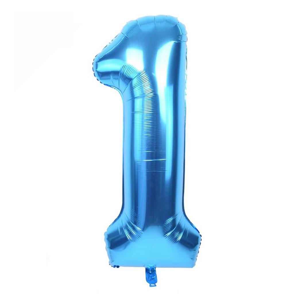 40 Inch Giant Blue Digital Balloons 0-9, Anniversary Party Decoration Supplies, Birthday Balloons