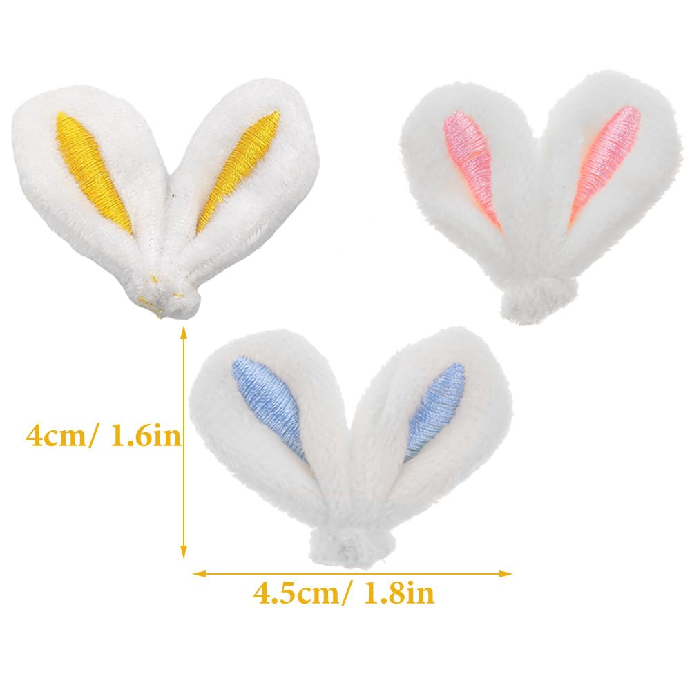 MAGICLULU 30pcs Plush Bunny Ear Hair Clip Decoration Easter DIY Rabbit Ears Hairpins Hair Barrettes Headwear Fabric Charm DIY Craft Easter Party