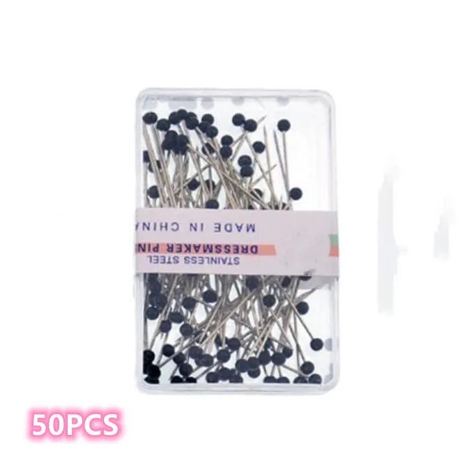 50/100Pcs DIY Sewing Crafts Pins Sewing Accessories Safety Pins Glass Ball Head Pins Mixed Colors Straight Quilting Needles Pin