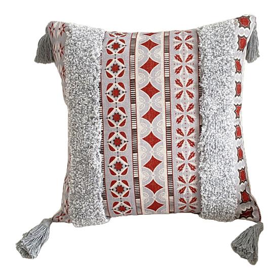 45x45CM všívaný povlak na polštář se střapci Český etnický styl Geometrický zip Bavlněná pohovka Ložnice Dekorace polštář Povlak na polštář