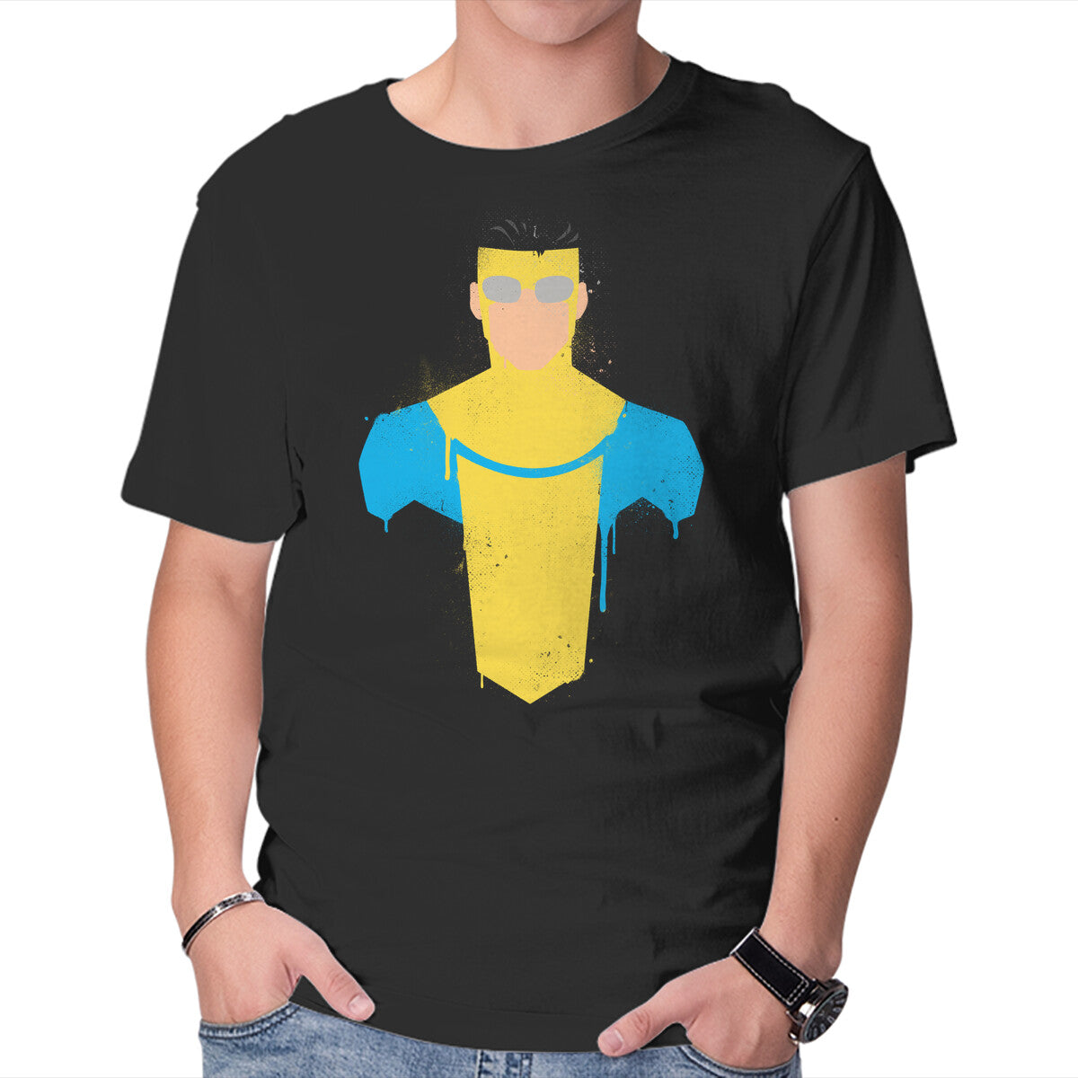 Unisex Crew Neck T-Shirt Invincible Graphic Short Sleeve Casual Tee S