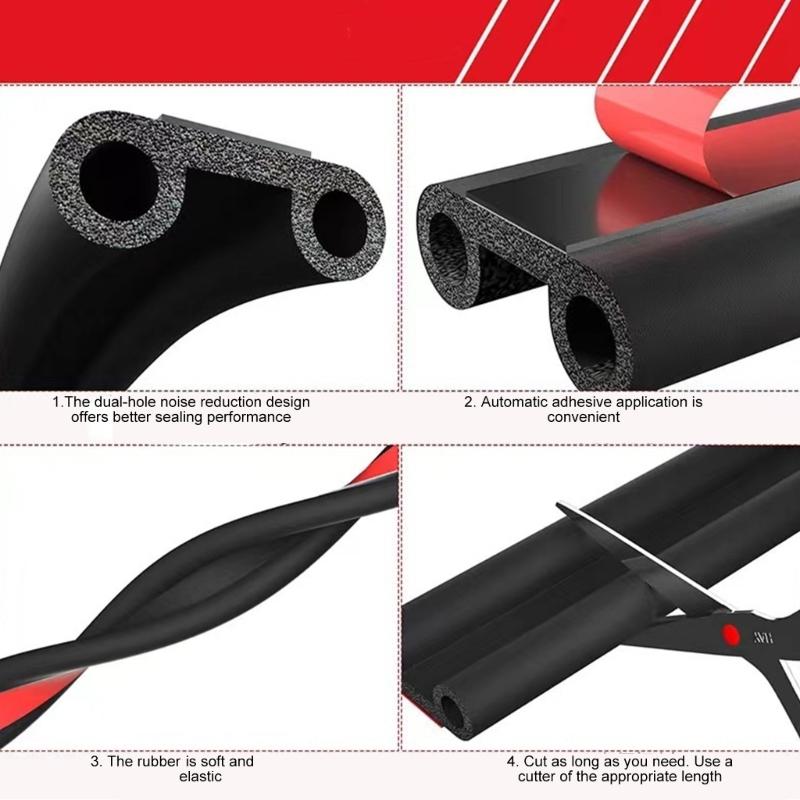 Multiple Purpose Truck Tailgate Trunk Seal Strips 7.5m Strong Rubber Weatherstrip Simple Installs for Campers Vehicles