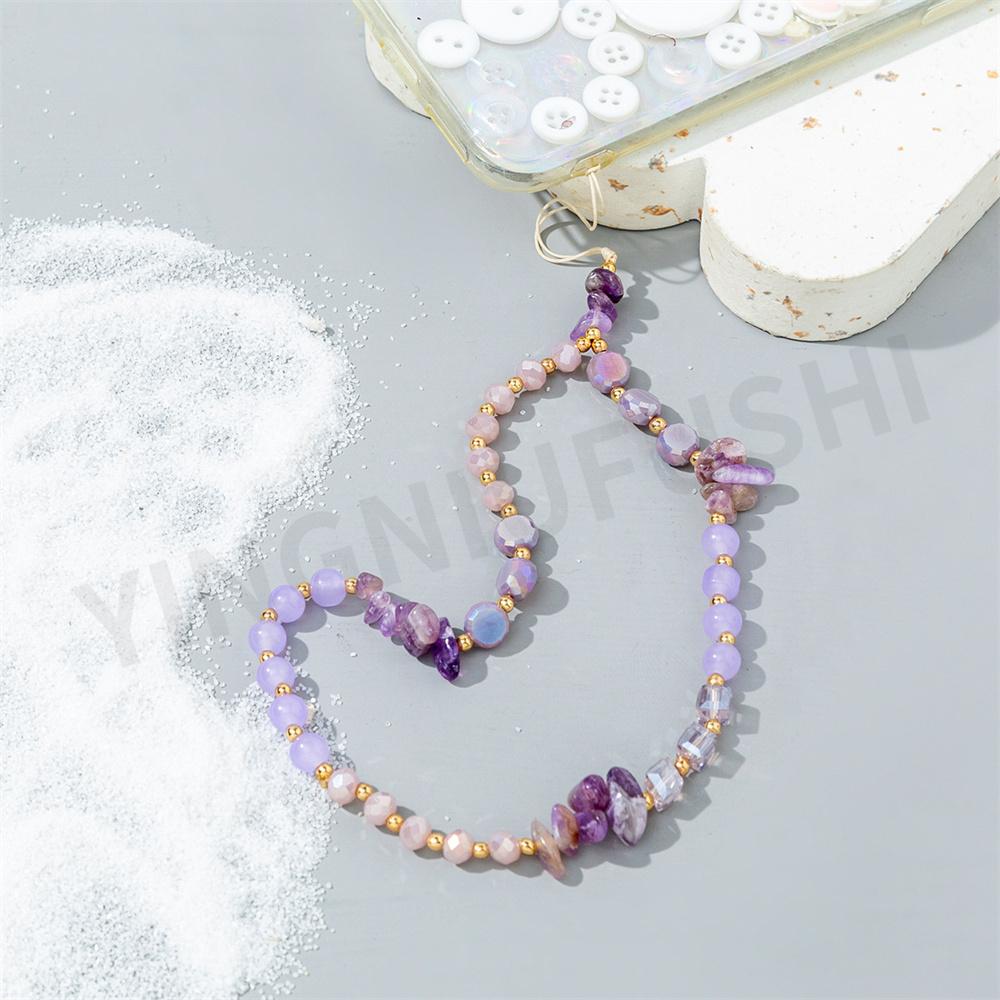 1Pc Crystal Anti-Lost Chain Cool Series Stone Summer Cell Phone Lanyard Charm Beads Chain Package Pendant Bracelet Keychain