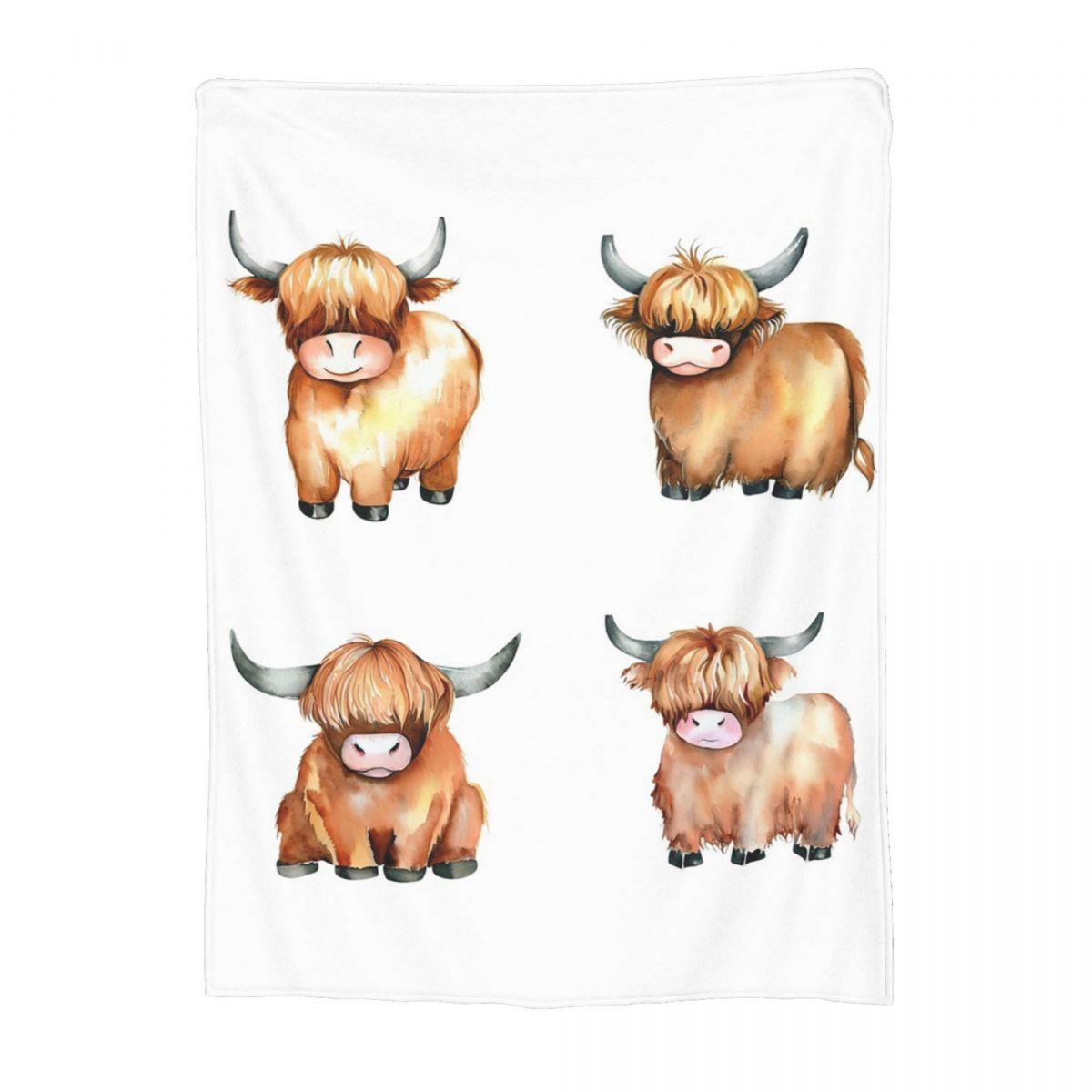 

Highland Cow Blankets Fleece Sofa Throw Blanket Warm Throw Blankets for Couch Bedding Travel Throws Bedspread Quilt 80x120cm