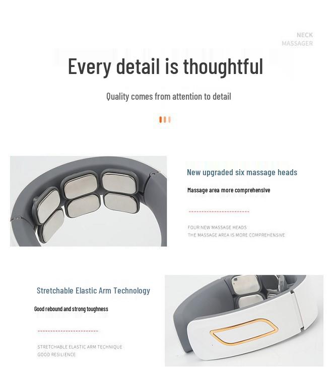 11 Cross 6-Head Smart Cervical Spine Massager with Electromagnetic Pulse and Kneading for Neck and Shoulder Relief