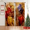 Tende Finestra Calzini di Natale Pupazzo di Neve Babbo Natale Stampate Tende Camera da Letto Soggiorno Decorazioni Festa di Capodanno Tende
