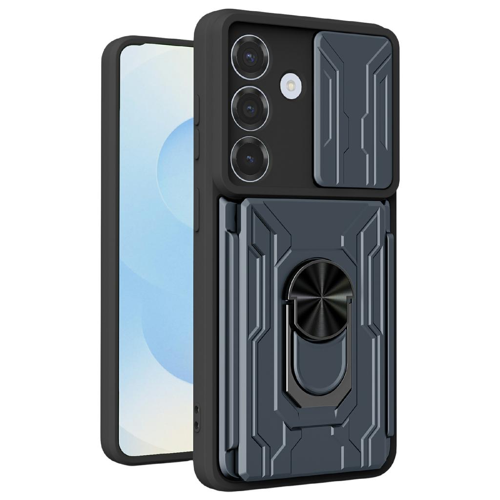 For Samsung Galaxy A37 5G Case PC + TPU Kickstand Phone Back Cover with Camera Slider