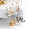 10pcs Stainless Steel Ear Clips Spiral Earrings Gold Silver Color Base for DIY Jewelry Making Components Mosquito Coil Earrings