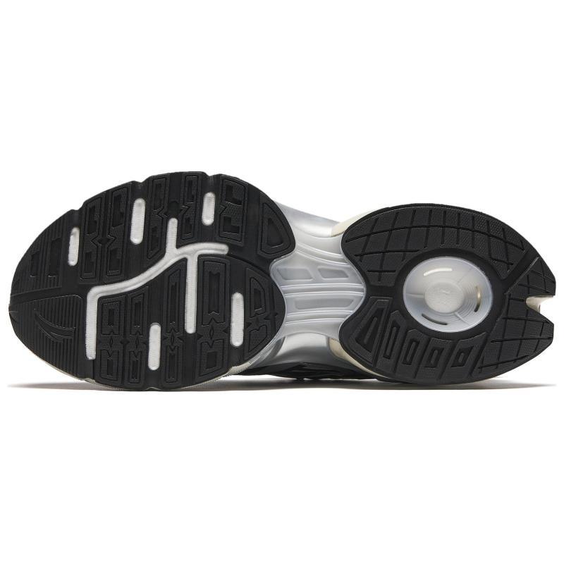 Anta Microchip Cloud Textile, Synthetic Leather Abrasion Resistant Low top Casual Shoes Men's White Silver Black Sneakers