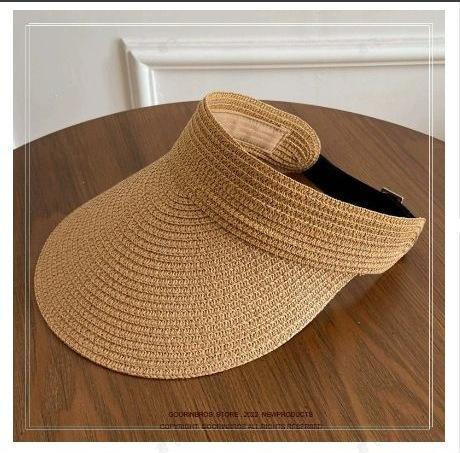 Summer New Women's Sun Hat Wide Brim Visor Foldable Straw Beach Hat for Outdoor Travel