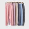 Children's Striped Brushed Warm Pajama Leggings for Autumn and Winter