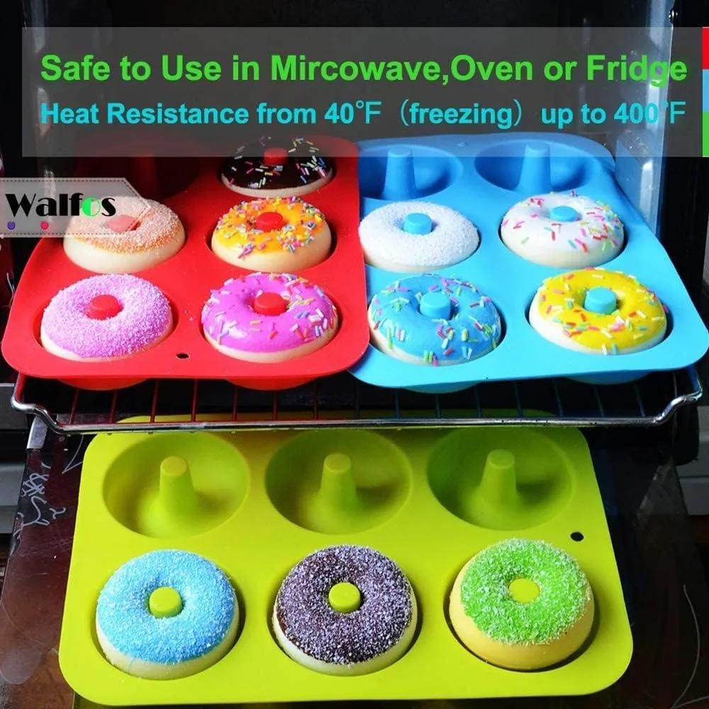 6 Holes Silicone Donut Mold Bagel Pan Non Stick Baking Heat Resistance Mini Cupcake Mould Doughnut Maker Pan Baking Tool