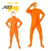 Soft Stretchy Bodysuit Face Open Halloween Costume, Unisex Full Body Orange with Beard Elastic Fabric Costume Eyebrows for Men Women, Adult
