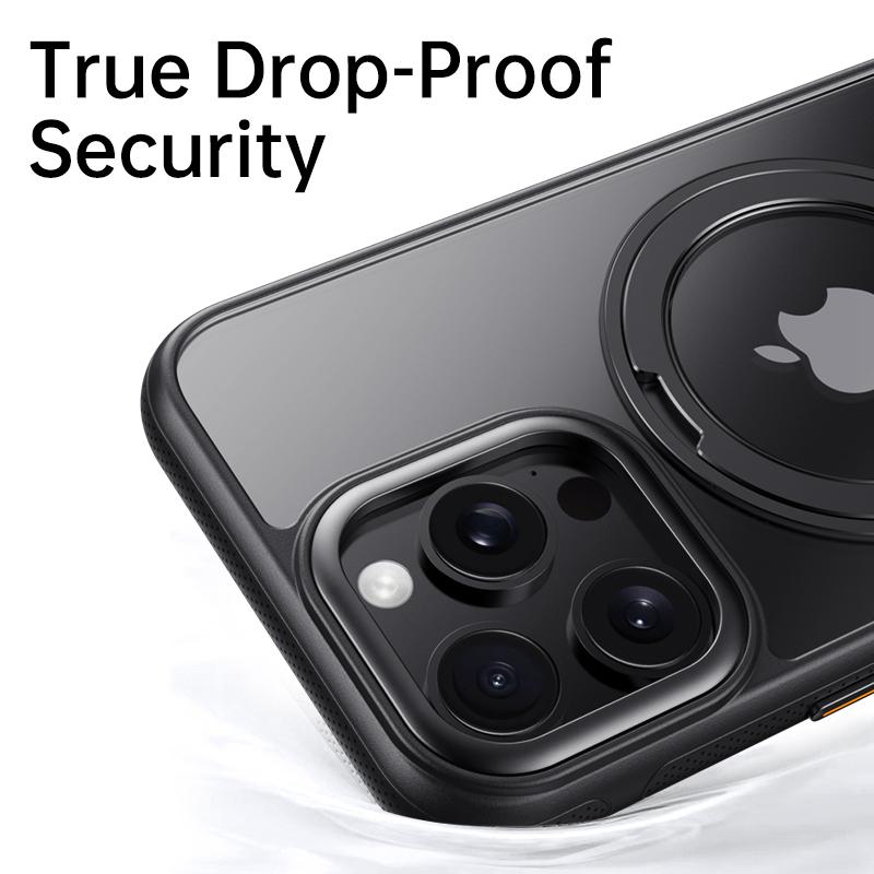 KEYSION N52 Magnetic 360° Ring Case for MagSafe for iPhone 13 14 15 Pro Max Matte Transparent Shockproof Phone Cover