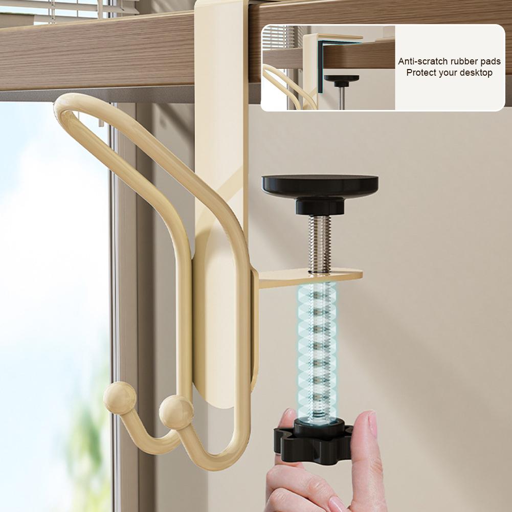 1/2Pcs 2-in1 Adjustable Desk Edge Hook Gaming Headset Desk Hanger Backpack Storage Hanging Hook Holder Punch-free Home Organizer